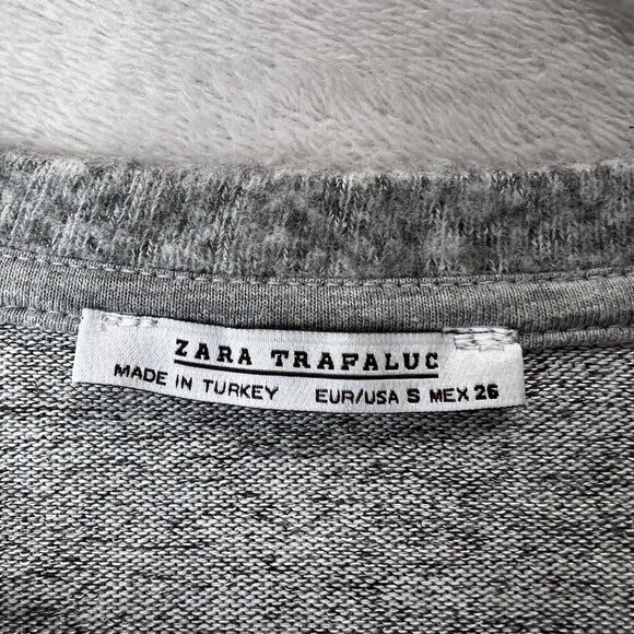 Zara Top Women’s Small Oversized Cozy Soft Pocket Tee In Gray (flaw) - Picture 2 of 11